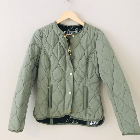 Joules Jackets & Blazers - Joules Green Gisella Collarless Quilted Jacket NWT